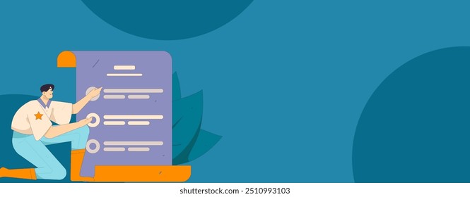 Flat vector illustration of business people operating work scene
