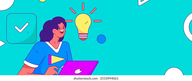 Flat vector illustration of business people operating work scene
