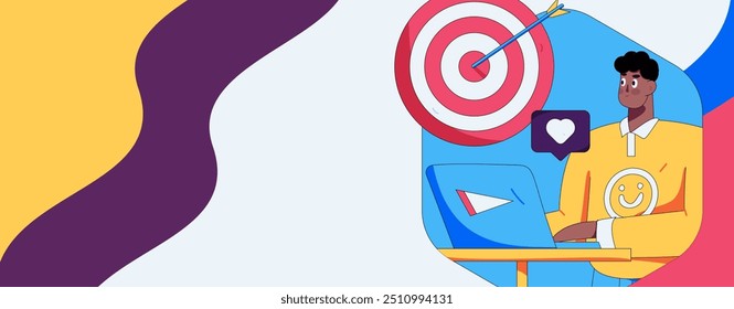 Ilustración vectorial plana de gente de negocios que opera la escena de trabajo
