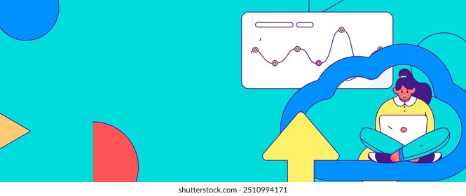Flat vector illustration of business people operating work scene
