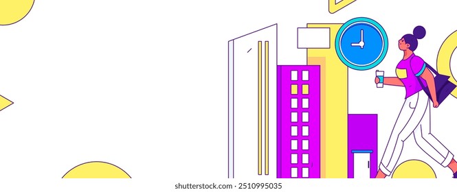 Ilustração de vetor plano de pessoas de negócios que operam a cena de trabalho

