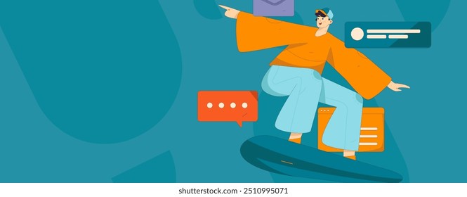 Ilustración vectorial plana de gente de negocios que opera la escena de trabajo
