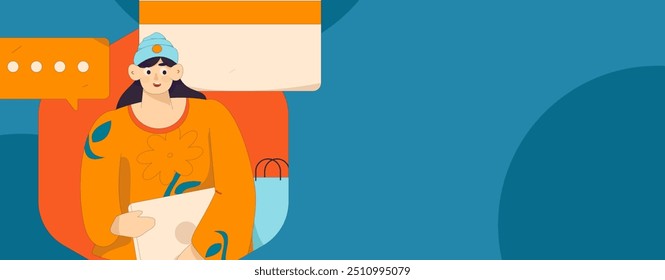 Flat vector illustration of business people operating work scene
