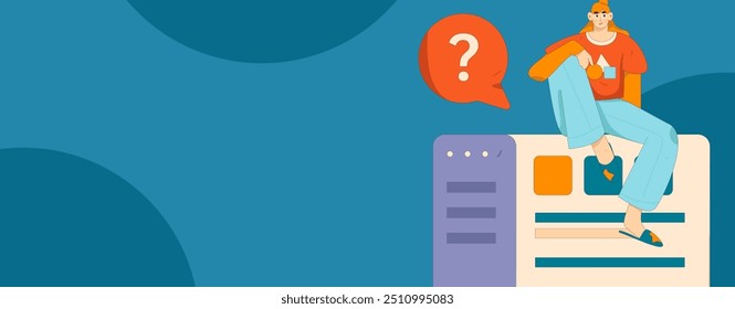 Flat vector illustration of business people operating work scene
