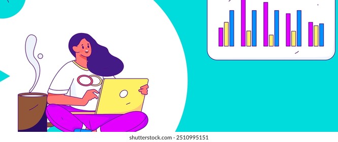Ilustración vectorial plana de gente de negocios que opera la escena de trabajo

