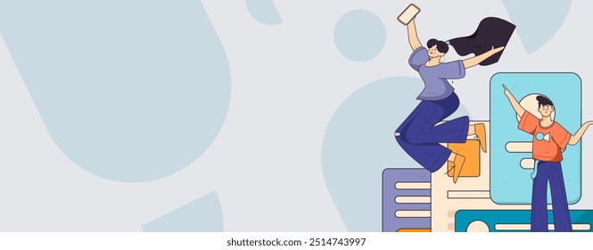Ilustración vectorial plana de gente de negocios que opera la escena de trabajo
