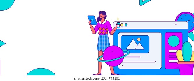 Ilustración vectorial plana de gente de negocios que opera la escena de trabajo
