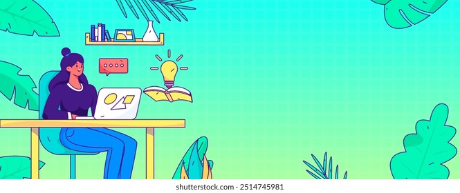 Flat vector illustration of business people operating work scene
