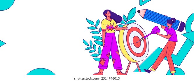 Flat vector illustration of business people operating work scene
