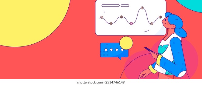 Ilustração de vetor plano de pessoas de negócios que operam a cena de trabalho
