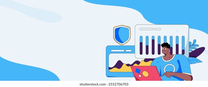 Flat vector illustration of business people operating work scene
