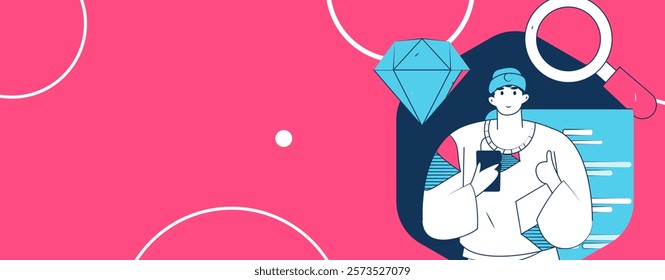 Flat vector illustration of business people operating work scene
