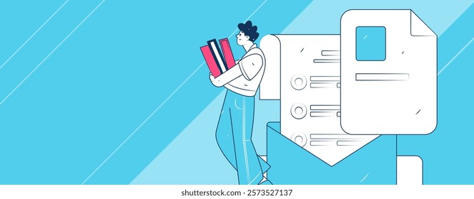 Flat vector illustration of business people operating work scene
