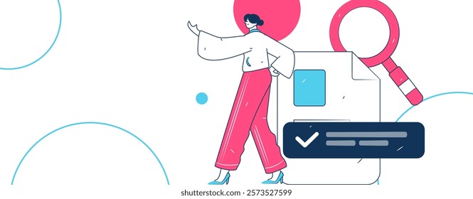 Flat vector illustration of business people operating work scene
