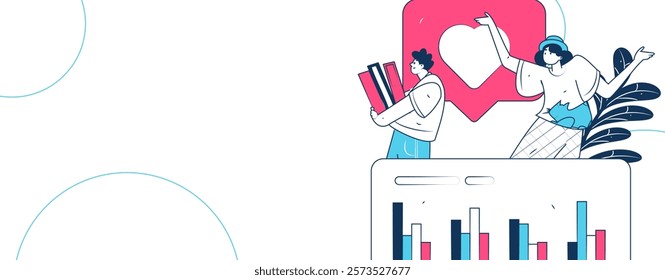 Flat vector illustration of business people operating work scene
