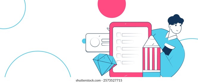 Flat vector illustration of business people operating work scene
