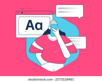 Flat vector illustration of business people operating work scene
