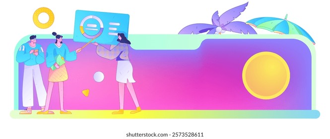 Flat vector illustration of business people operating work scene
