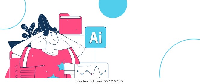 Flat vector illustration of business people operating work scene
