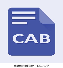 Flat Vector illustration. Cab file extension.