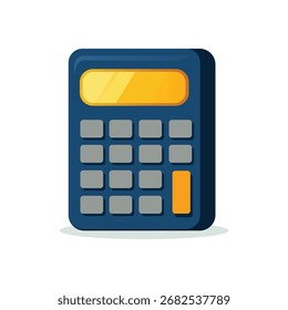Ilustración vectorial plana de un ícono de la calculadora, dispositivo electrónico para las matemáticas, contabilidad, finanzas y cálculos de negocios, diseño moderno aislado sobre fondo blanco