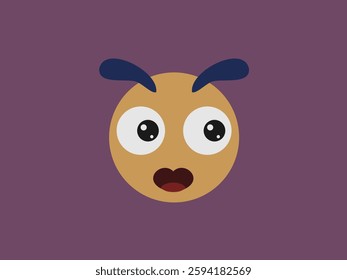 A flat vector illustration of a cartoon face with an oval head