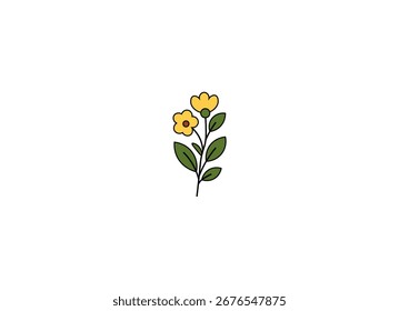 Flat vector illustration of cartoon flower	