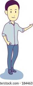 Flat vector illustration casual happy man