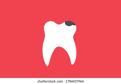Ilustración vectorial plana de la cavidad. Concepto de cuidado dental.