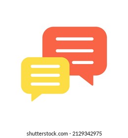 Flat Vector Illustration Of Chat Bubble. Suitable For Design Element Of Social Media, Group Chat, And Community Discussion.