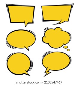 Flat vector illustration of chat bubble collection. Suitable for design element of cartoon, comic story, and dialogue text. Empty chat bubble template.