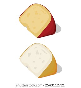 flache Vektorgrafik einer Käsescheibe. 