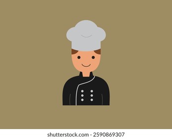 flat vector illustration of a chef mascot