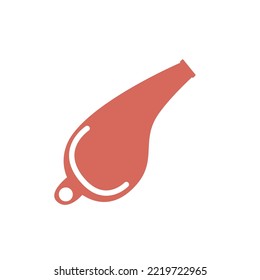 Ilustración vectorial plana al estilo infantil. Silbato dibujado a mano. Clipart aislada en fondo blanco