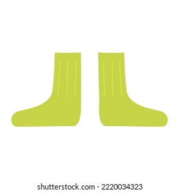 Flat Vector Illustration In Childish Style. Hand Drawn Tennis Pair Of Socks. Clipart Isolated On White Background