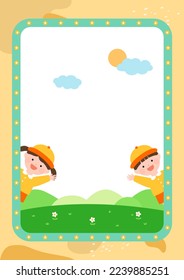 Flat vector illustration of children.