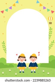 Flat vector illustration of children.