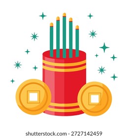 Ilustración vectorial plana de una composición festiva del Año Nuevo chino