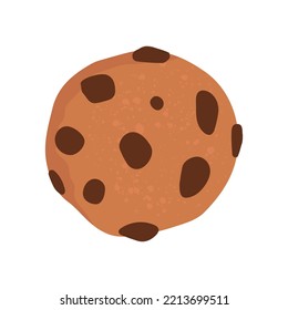 Flat vector illustration of chocolate chip cookies. A sweet snack. Isolated design on a white background.