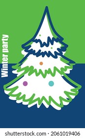 Flat vector illustration.
Christmas tree. Winter time, background pattern on the theme of winter. Ideal background for posters, covers, flyers, banners.