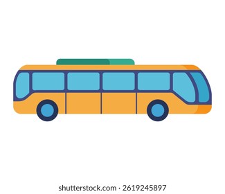 A flat vector illustration of a city bus, minimalist style for urban-themed projects