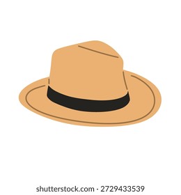 Ilustración vectorial plana de sombreros de paja de fedora clásicos en diferentes ángulos y vistas. Diseño moderno minimalista con cinta negra, aislado sobre fondo blanco. Ideal para proyectos de moda, temáticas de verano, conceptos de viaje, gráficas de estilo de vida, branding, diseño editorial y colecciones de accesorios.