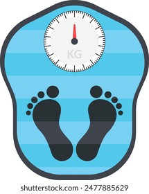 A Flat vector illustration of a classic weight scale with a sleek design.