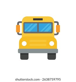 Flat vector illustration of a classic yellow school bus