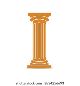 A flat vector illustration of a classical architectural pillar isolated on white background
