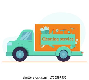 Ilustración vectorial plana: servicio de limpieza de coches.