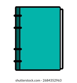 Ilustración vectorial plana de un libro cerrado. Adecuado para temas de educación, lectura y Biblioteca.