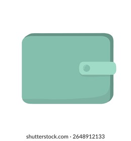 Ilustração de Vetor Plano de um Ícone de Wallet Fechado em Tons Verdes