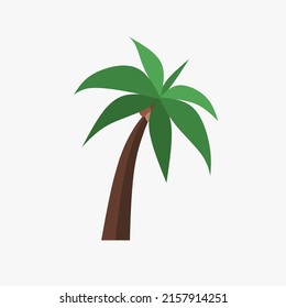 flat vector illustration of coconut tree elements for summer and beach atmosphere