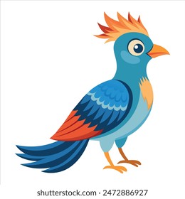 Flache Vektorillustration Bunte Silhouette Schöne Vögel und weißer Hintergrund.